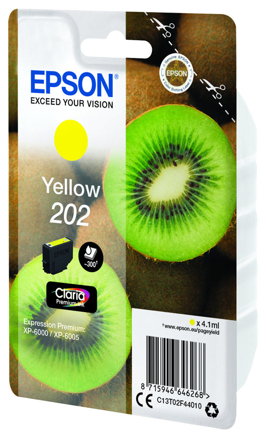 Epson Kiwi Singlepack Yellow 202 Claria Premium ink cartridge