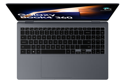 Samsung Galaxy Book4 360 NP754QGK-KG2UK laptop Intel Core 5 120U Hybrid (2-in-1) 39.6 cm (15.6") Touchscreen Full HD 16 GB LPDDR5x-SDRAM 256 GB SSD Wi-Fi 6E (802.11ax) Windows 11 Pro Grey