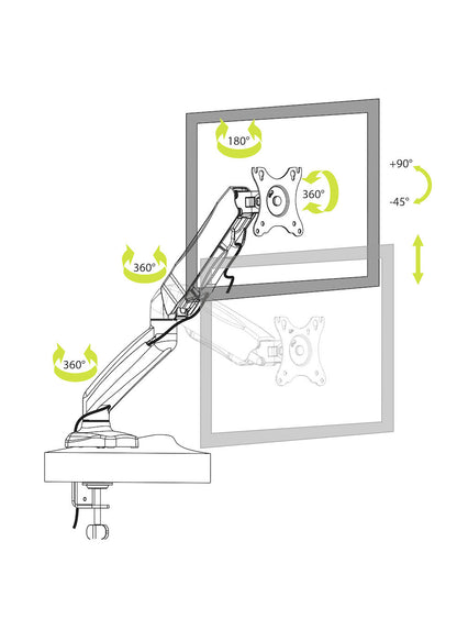 Port Designs 901104 monitor mount / stand 81.3 cm (32") Desk Black