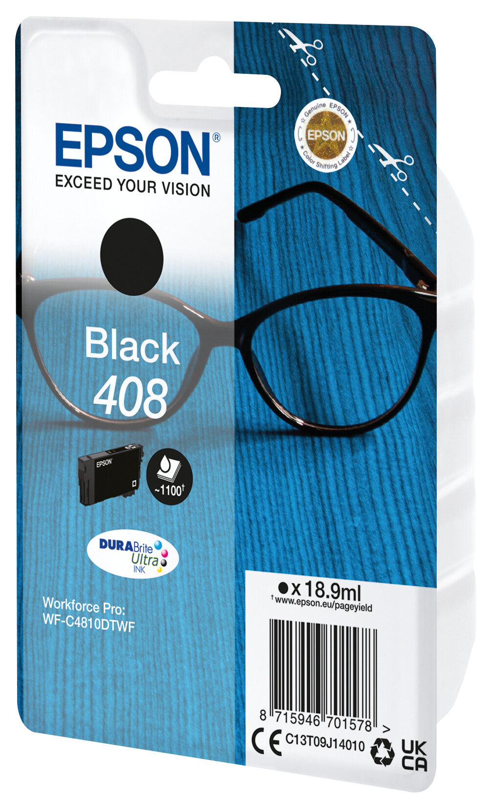 Epson 408 Spectacles DURABrite Ultra Single Black Ink