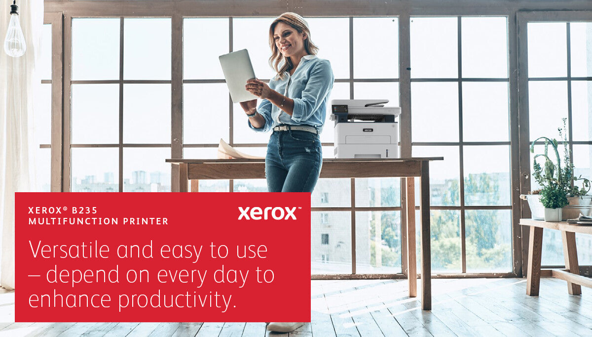 Xerox B235 A4 34ppm Wireless Duplex Copy/Print/Scan/Fax PS3 PCL5e/6 ADF 2 Trays Total 251 Sheets UK