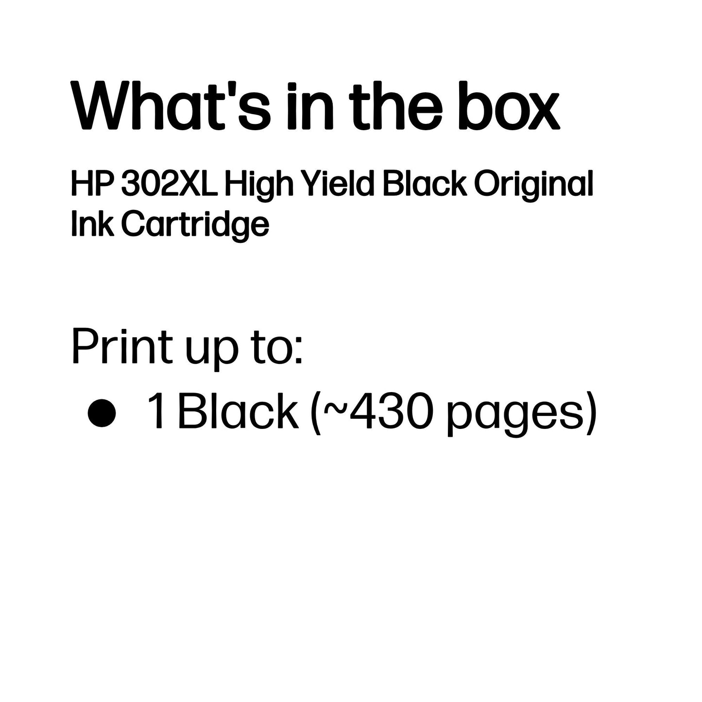 HP 302XL High Yield Black Original Ink Cartridge