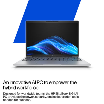 HP EliteBook 8 G1i AI Wolf Pro Security Edition Intel Core Ultra 7 255U Laptop 35.6 cm (14") WUXGA 24 GB DDR5-SDRAM 512 GB SSD Wi-Fi 6E (802.11ax) Windows 11 Pro AI PC Silver