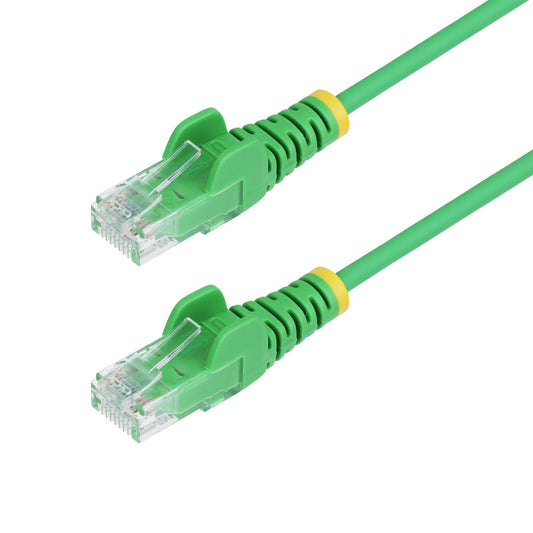 StarTech.com 5m Green Slim CAT6 Ethernet Cable, Snagless, 100W PoE, UTP, LSZH, 28AWG Pure Bare Copper Wire, Slim RJ45 Network Patch Cord w/Strain Reliefs, Individually Tested