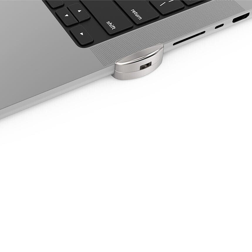 Compulocks Ledge Lock Adapter for MacBook Pro 16" M1, M2 & M3 with Combination Cable Lock Silver