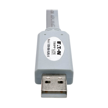 Tripp Lite U209-006-RJ45-X USB-A to RJ45 Serial Rollover Cable (M/M) - Cisco Compatible, 250 Kbps, 6 ft. (1.83 m), Gray