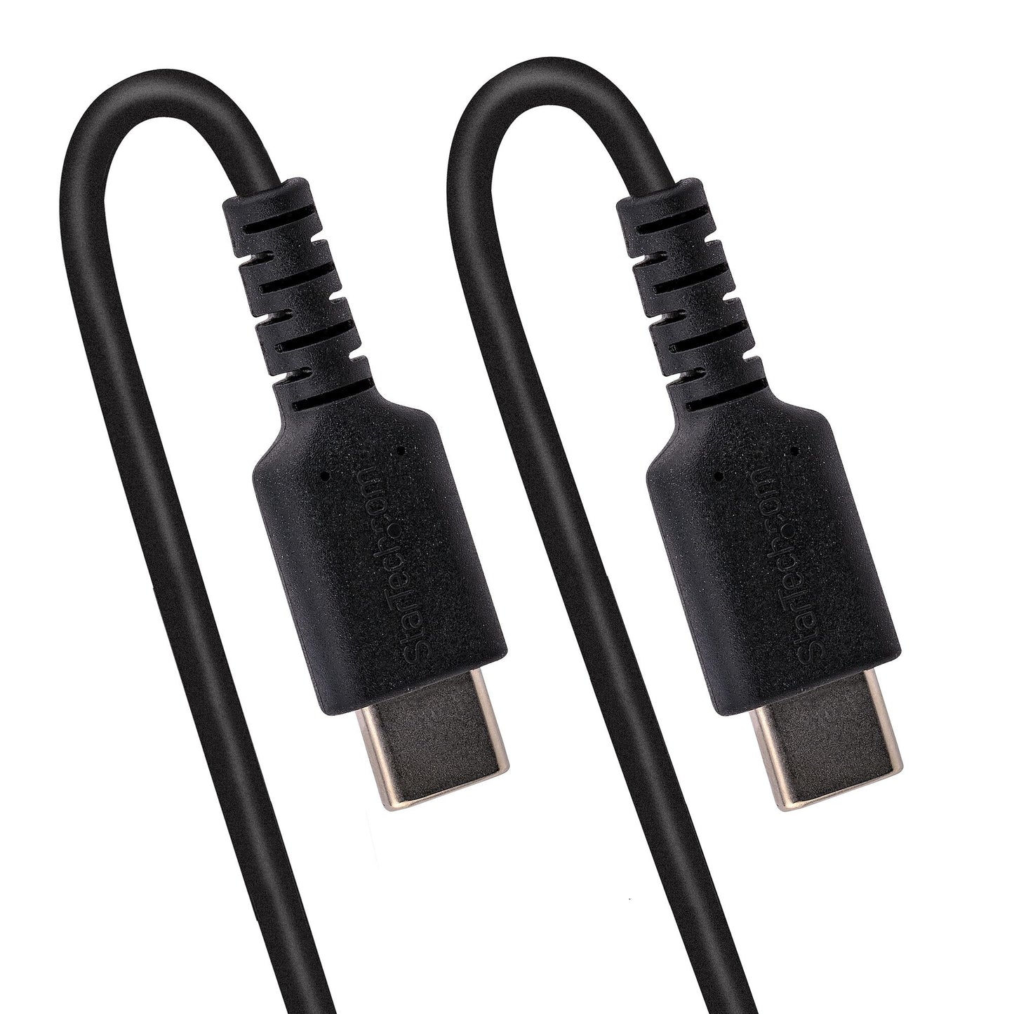 StarTech.com 1.6ft (50cm) USB-C Fast Charging Cable, Rugged, Coiled, Charge & Sync, 3A, USB 2.0, TPE Jacket and Aramid Fiber - USB C Charging Cord