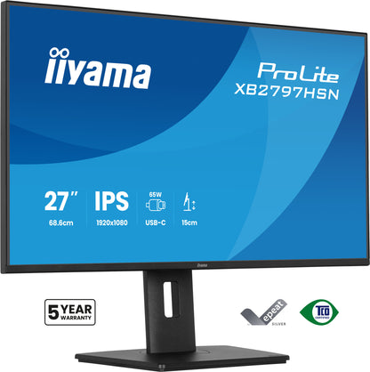 iiyama ProLite XB2797HSN-B1 computer monitor 68.6 cm (27") 1920 x 1080 pixels Full HD LCD Black