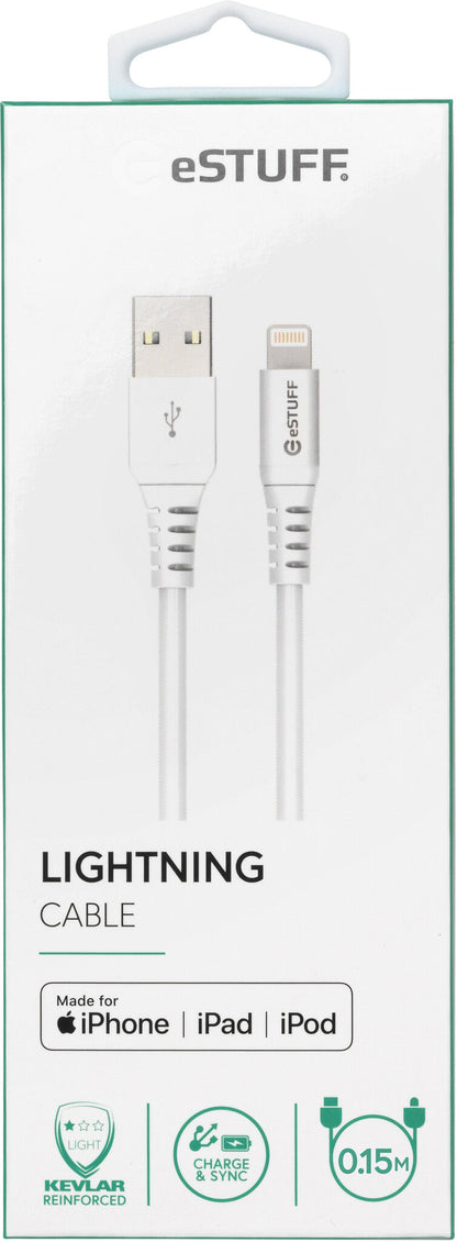 eSTUFF ES601004 lightning cable 0.15 m White