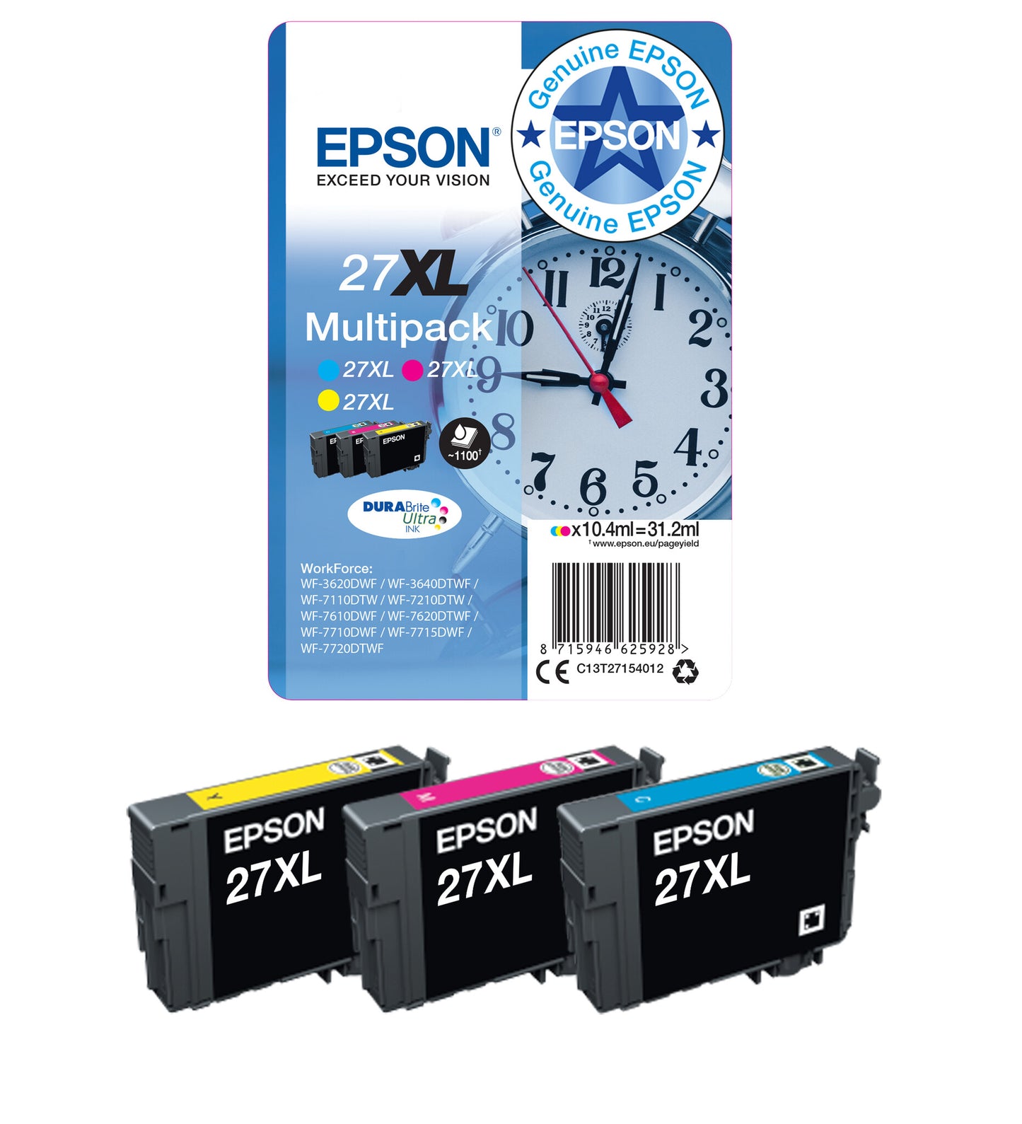 Epson Alarm clock Singlepack Black 27 DURABrite Ultra Ink