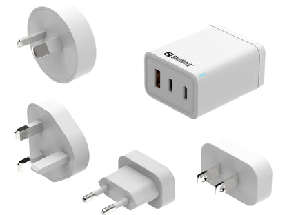 Sandberg 3in1 TravelCharger USB-C/A 65W