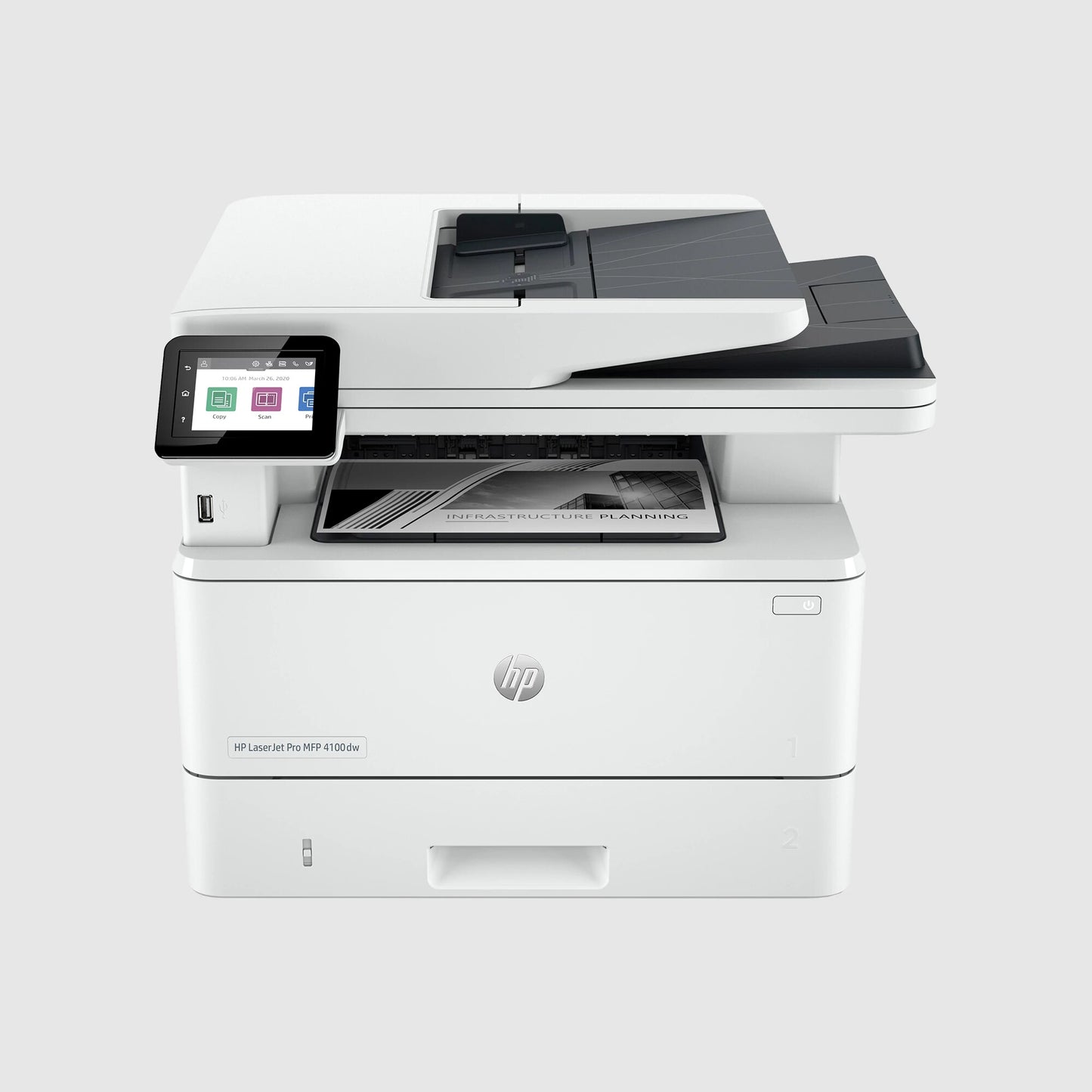 HP LaserJet Pro 4102dw Wireless Multifunction Black and white Printer, Copier, Scanner; Duplex