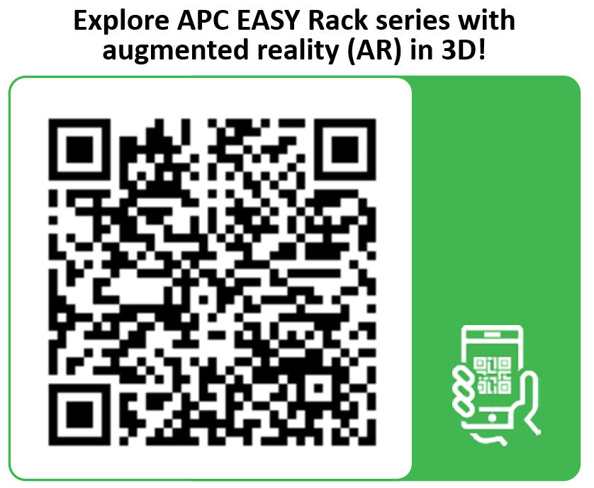 APC Easy Rack, 42U, Black, With Roof, Castors, Feet, 4 Brackets, and Side Panels, No Bottom, 1991H x 600W x 1000D mm