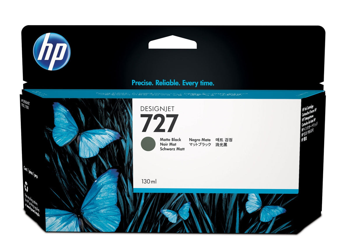 HP 727 matte black DesignJet ink cartridge, 130ml