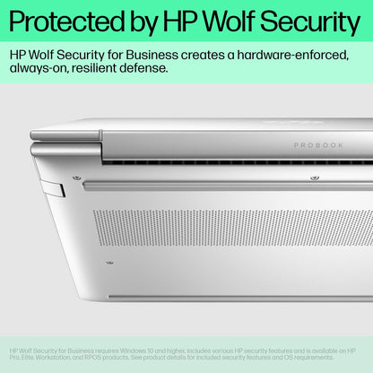 HP ProBook 460 G11 Intel Core Ultra 5 125U Laptop 40.6 cm (16") WUXGA 16 GB DDR5-SDRAM 256 GB SSD Wi-Fi 6E (802.11ax) Windows 11 Pro AI PC Silver