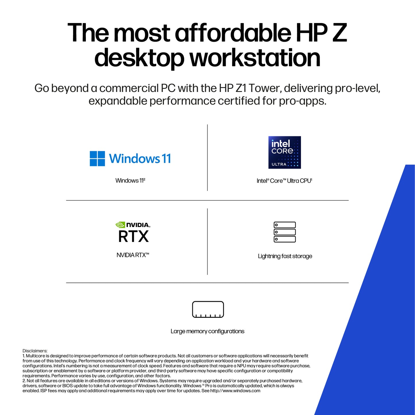 HP Z1 Tower G1i Intel Core Ultra 9 285 32 GB DDR5-SDRAM 1 TB SSD NVIDIA GeForce RTX 5060 Ti Windows 11 Pro Workstation AI Workstation, AI PC Black