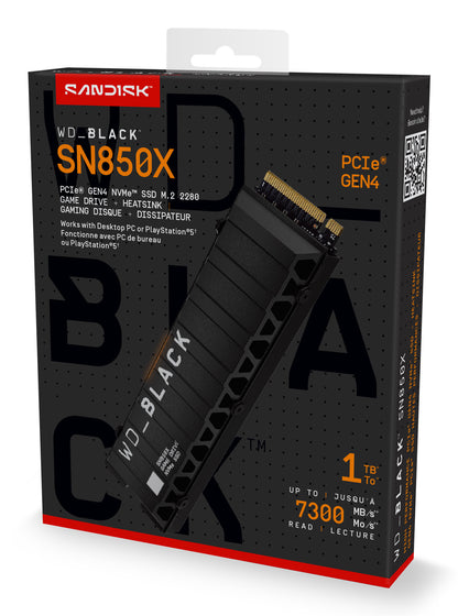 Western Digital Black WD_BLACK™ SN850X NVMe™ SSD POWERED BY SANDISK 1 TB, [With Heatsink]