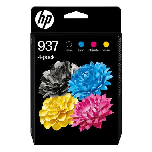 HP 937 original ink cartridges, 4-pack