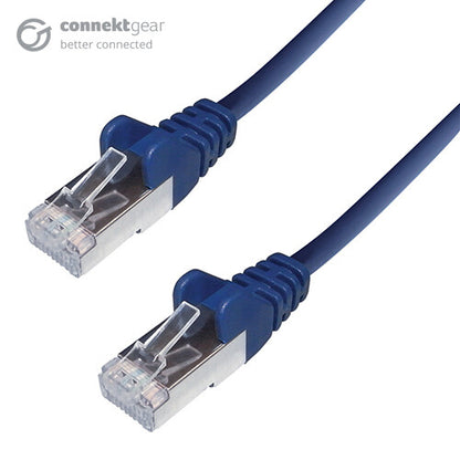 connektgear 0.5m RJ45 CAT6A SSTP Stranded Flush Moulded LS0H Network Cable - 26AWG - Blue
