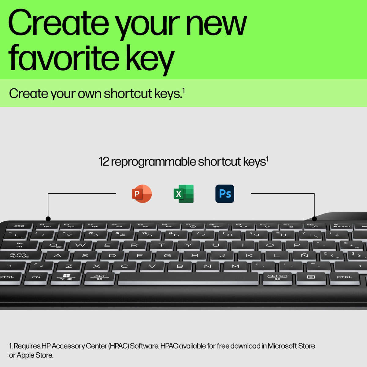 HP 400 Backlit Wired Keyboard