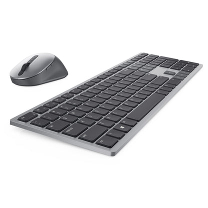 DELL KM7321W keyboard Mouse included Office RF Wireless + Bluetooth AZERTY Belgian Grey, Titanium