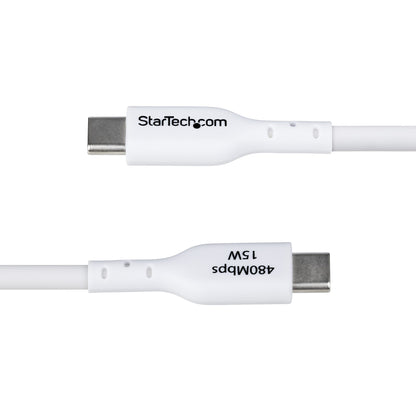 StarTech.com 3m (9.8ft) USB-A to USB-C Charging Cable, Charge & Sync, 3A, USB 2.0, TPE Jacket - White USB Charging Cord