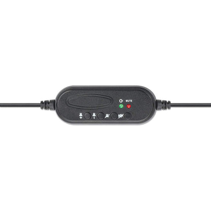 Manhattan Mono Over-Ear Headset (USB), Microphone Boom (padded), Retail Box Packaging, Adjustable Headband, In-Line Volume Control, Ear Cushion, USB-A for both sound and mic use, cable 1.5m, Three Year Warranty