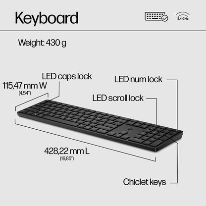 HP 650 Wireless Keyboard and Mouse Combo White