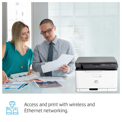 HP Laser 178nw Wireless Multifunction Color Printer, Copier, Scanner; Duplex