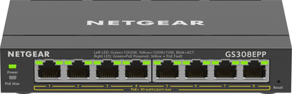 NETGEAR GS308EPP Managed L2/L3 Gigabit Ethernet (10/100/1000) Power over Ethernet (PoE) Black