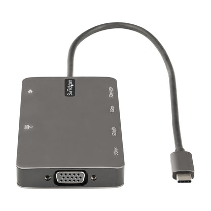 StarTech.com USB C Multiport Adapter - HDMI 4K 30Hz or VGA Travel Dock - 5Gbps USB 3.0 Hub (USB A / USB C Ports) - 100W Power Delivery - SD/Micro SD - GbE - 30cm Cable - USB C Mini Dock