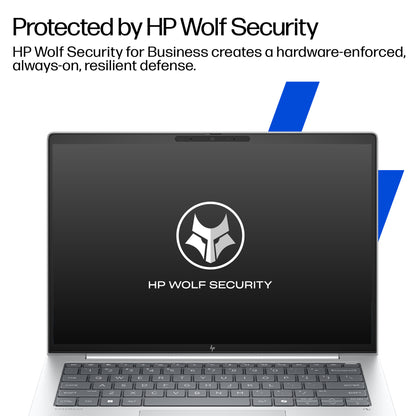 HP EliteBook 8 G1i Next Gen AI Wolf Pro Security Edition Copilot+ PC Intel Core Ultra 5 228V Laptop 35.6 cm (14") WUXGA 32 GB LPDDR5x-SDRAM 512 GB SSD Wi-Fi 7 (802.11be) Windows 11 Pro Silver
