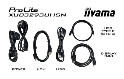 iiyama ProLite XUB3293UHSN-B5 computer monitor 80 cm (31.5") 3840 x 2160 pixels 4K Ultra HD LCD Black