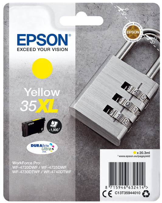 Epson Padlock Singlepack Yellow 35XL DURABrite Ultra Ink