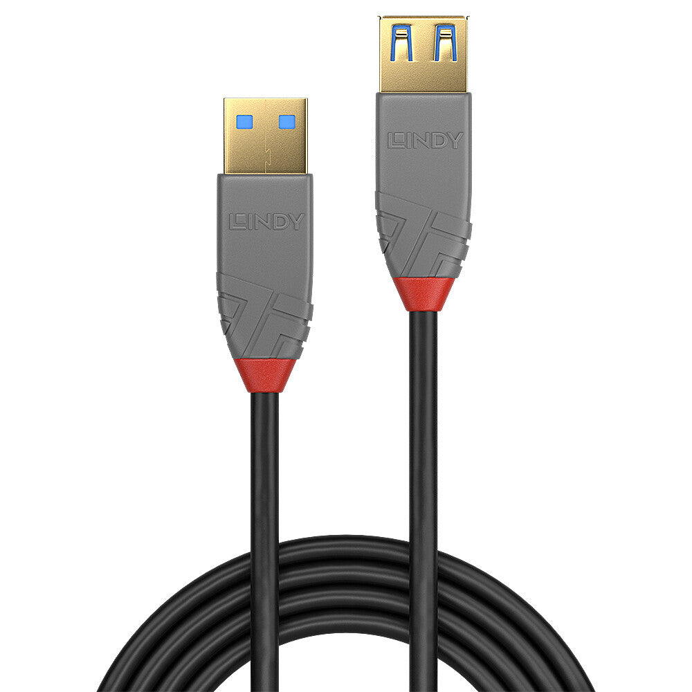 Lindy 2m USB 3.2 Type A Extension Cable, 5Gbps, Anthra Line