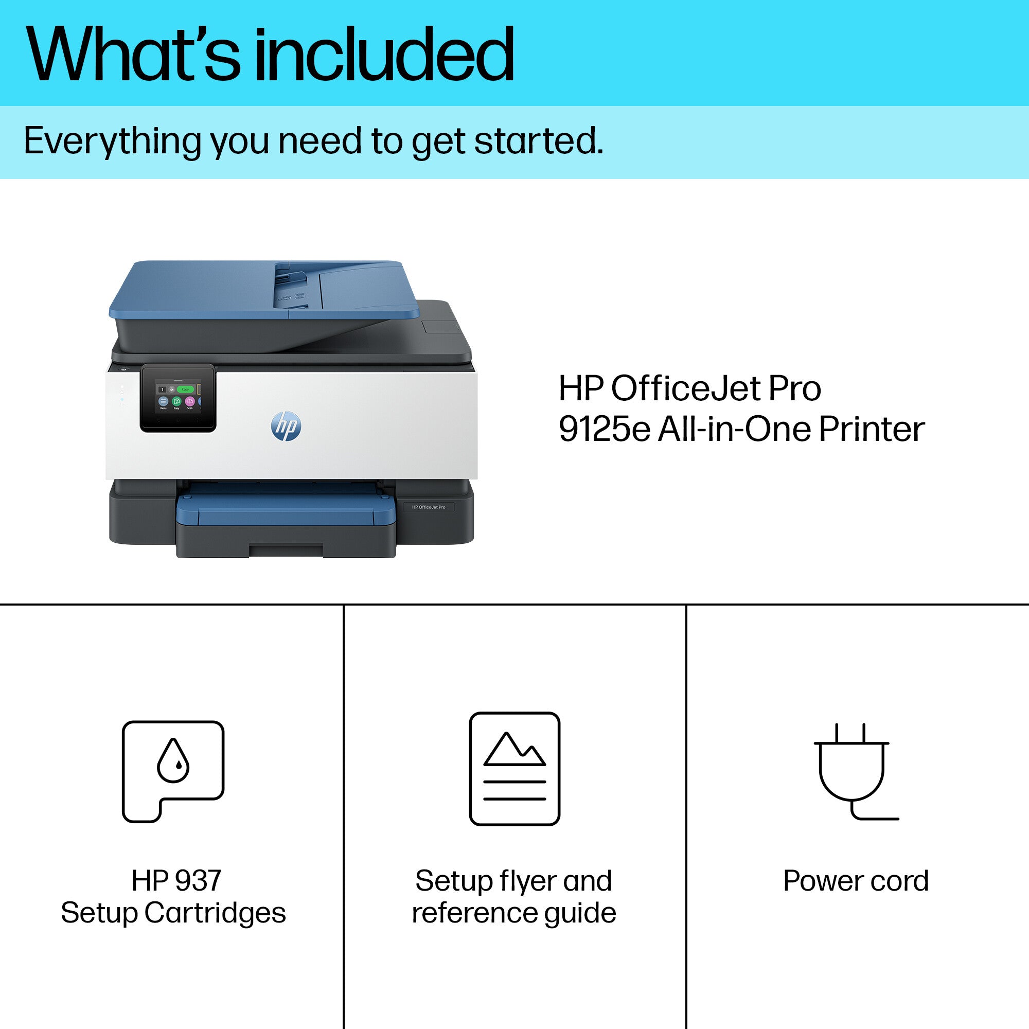 HP OfficeJet Pro 9125e Wireless All-in-One Color Printer, Instant Ink; Two-sided printing