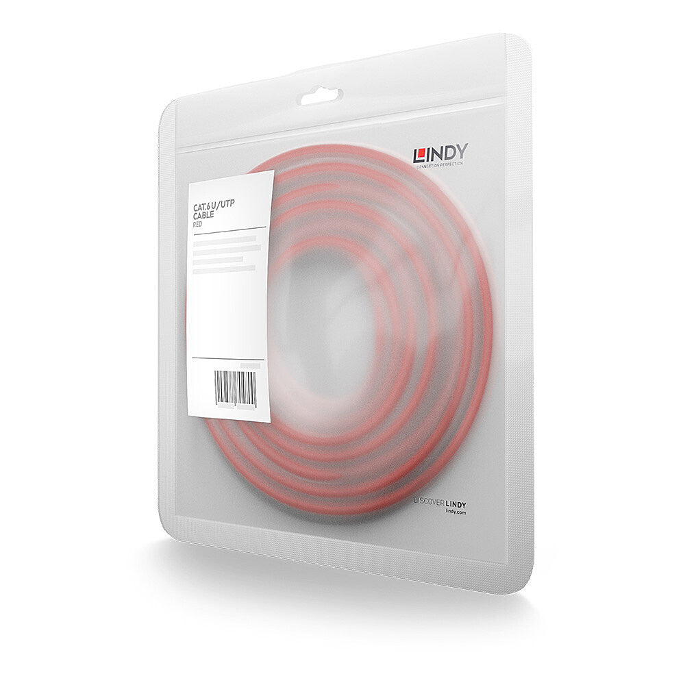 Lindy 1m Cat.6 U/UTP Network Cable, Red