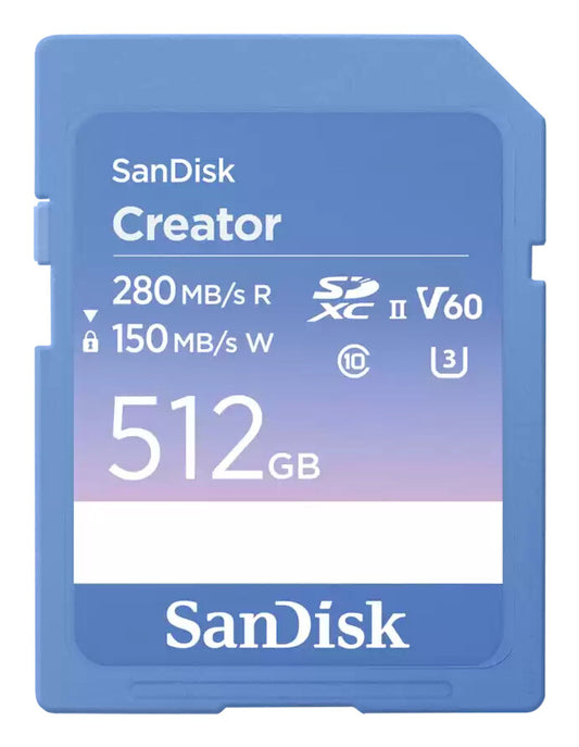 SanDisk Creator 512GB SDXC UHS-II Class 10 memory card