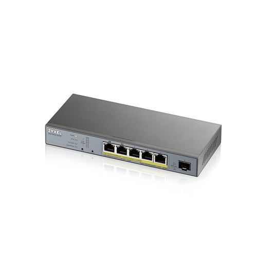 Zyxel GS1350-6HP network switch, Managed, 5-port, Power over Ethernet (PoE), grey