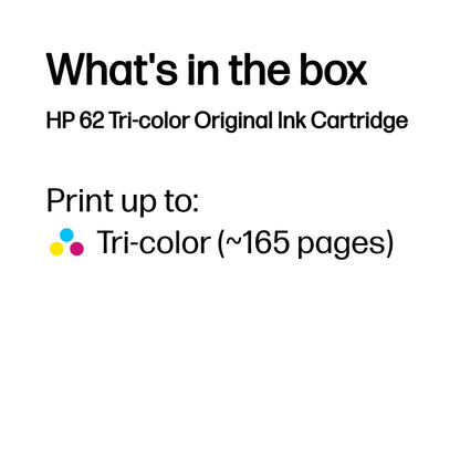 HP 62 Tri-color Original Ink Cartridge