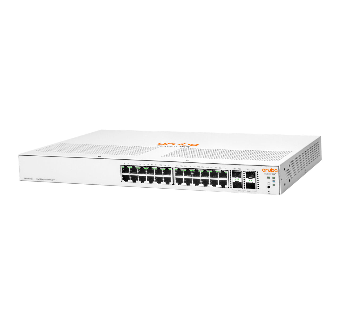 HPE Aruba Networking Aruba Instant On 1930 24G Class4 PoE 4SFP/SFP+ 195W Managed L2+ Gigabit Ethernet (10/100/1000) Power over Ethernet (PoE) 1U White