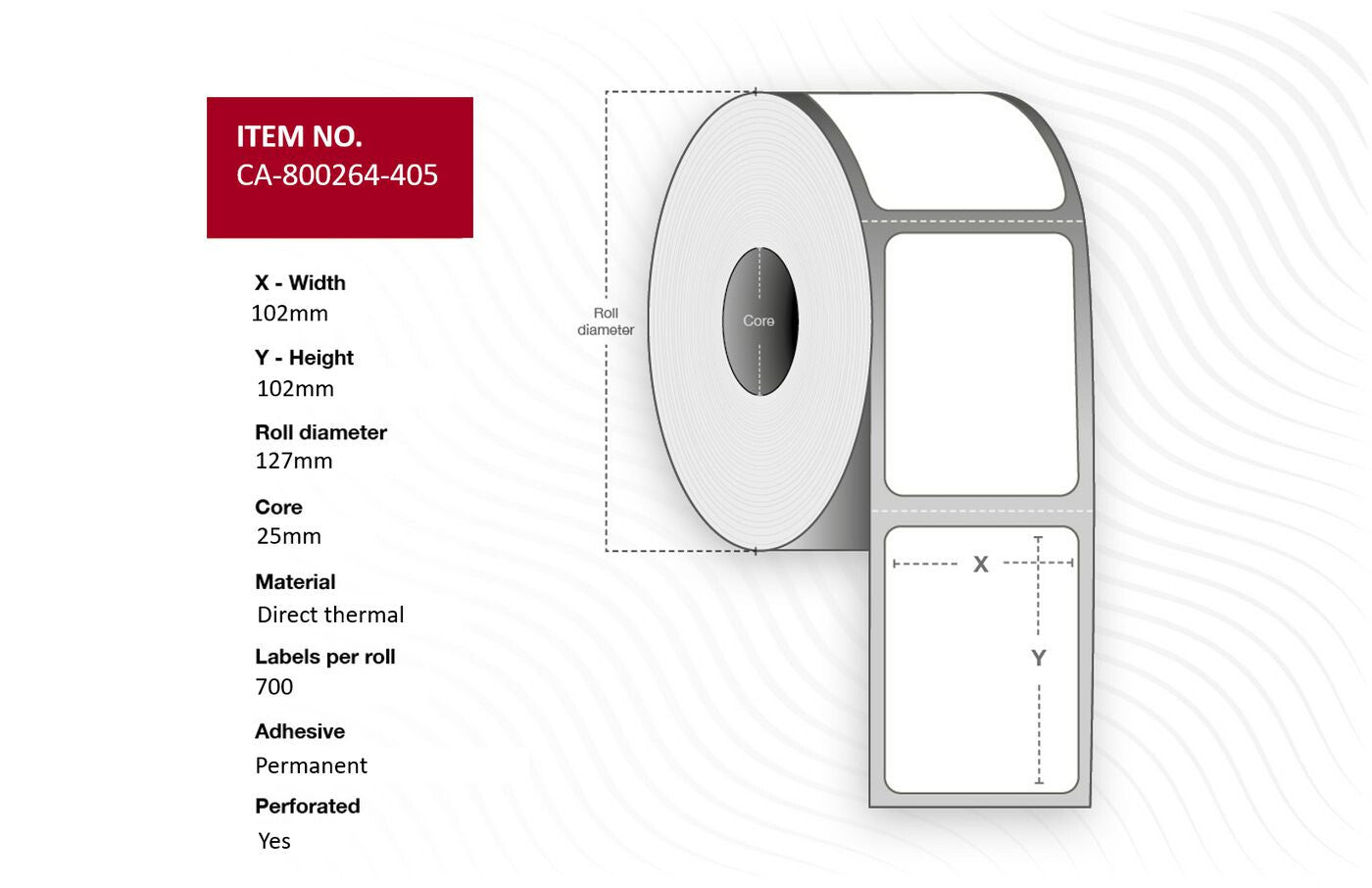 Capture CA-800264-405 printer label White