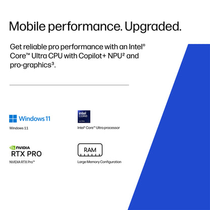 HP ZBook 8 G2i 14 inch Mobile Workstation PC - Data Science Copilot+ PC Intel Core Ultra 7 356H 35.6 cm (14") WUXGA 32 GB DDR5-SDRAM 1 TB SSD Wi-Fi 7 (802.11be) Windows 11 Pro AI Workstation, AI PC Silver