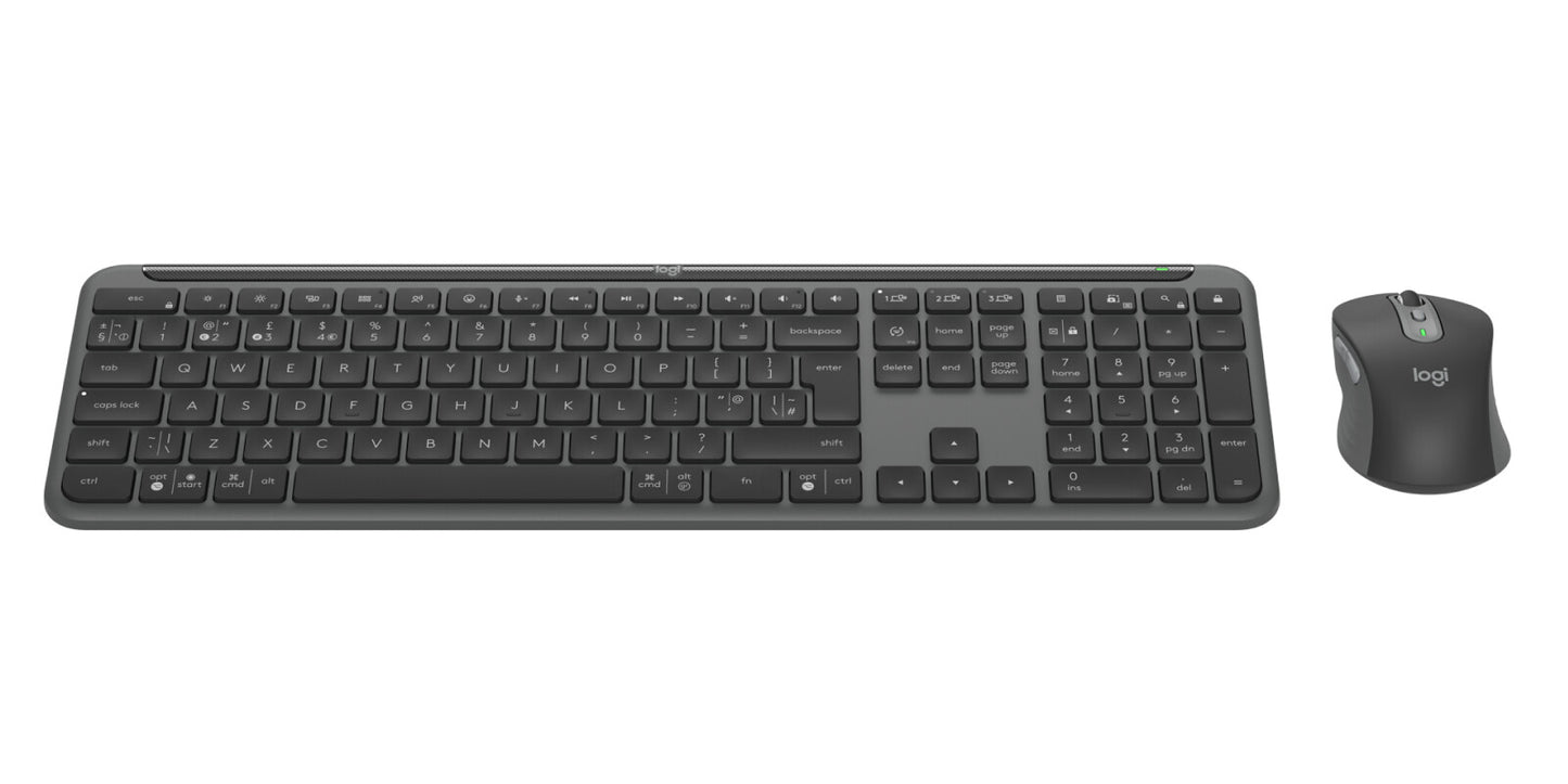 Logitech Signature Slim MK950 for Business keyboard Mouse included Office RF Wireless + Bluetooth QWERTY UK English Graphite