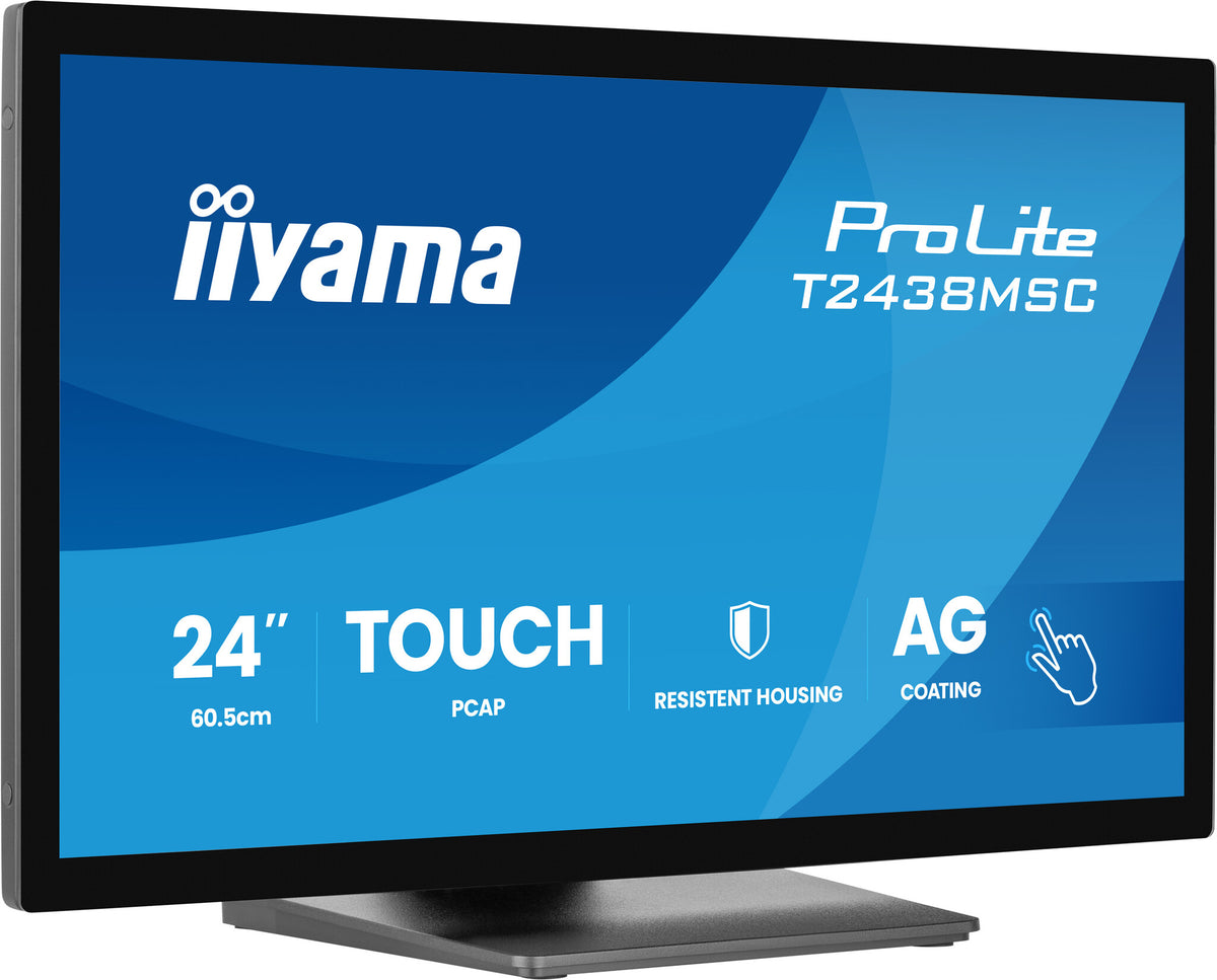 iiyama ProLite T2438MSC-B2 computer monitor 60.5 cm (23.8") 1920 x 1080 pixels Full HD LED Touchscreen Black