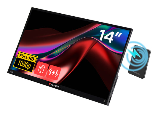 Verbatim Portable Touchscreen Monitor Light 14" Full HD 1080p & Wireless Power Supply