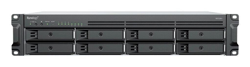 Synology RackStation RS1226+ NAS/storage server Rack (2U) AMD Ryzen V1500B 4 GB DDR4 0 TB Synology DSM Black