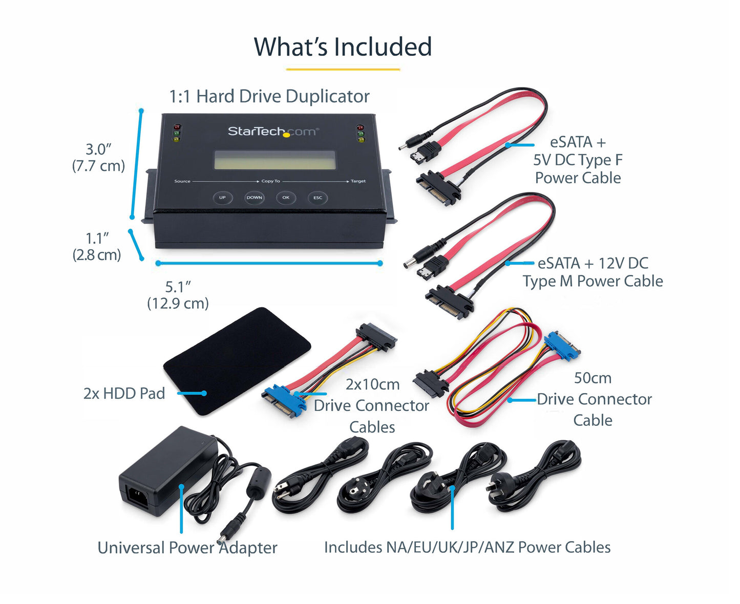 StarTech.com 1:1 Standalone Hard Drive Duplicator with Disk Image Manager For Backup and Restore, Store Several Disk Images on one 2.5/3.5" SATA Drive, HDD/SSD Cloner, No PC Required