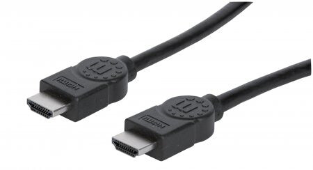 Manhattan HDMI 4K@30Hz Cable, 2m, Suitable for ALL 1080p/HD and majority of 4K uses (check your system 4K specification to be sure), Male to Male, Black, Ultra HD 4k x 2k, Lifetime Warranty, High Speed, Equivalent to HDMM2M