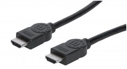 Manhattan HDMI 4K@30Hz Cable with Ethernet, 1.8m, Suitable for ALL 1080p/HD and majority of 4K uses (check your system 4K specification to be sure), Male to Male, Black, Ultra HD 4k x 2k, Lifetime Warranty, High Speed, Equivalent to HDMIMM6HS